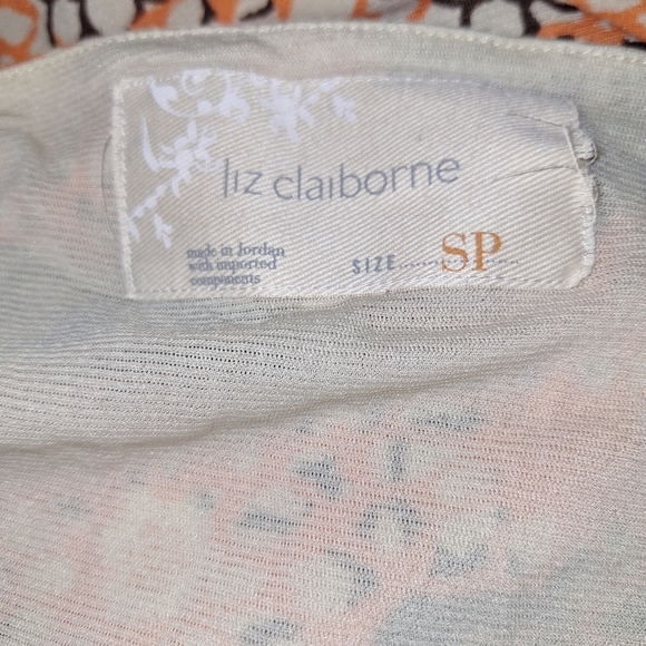 Liz Claiborne Patterned Blouse in Orange and Gray - Picture 5 of 5